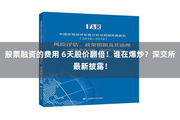 股票融资的费用 6天股价翻倍！谁在爆炒？深交所最新披露！