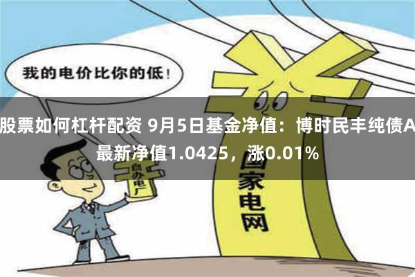 股票如何杠杆配资 9月5日基金净值：博时民丰纯债A最新净值1.0425，涨0.01%