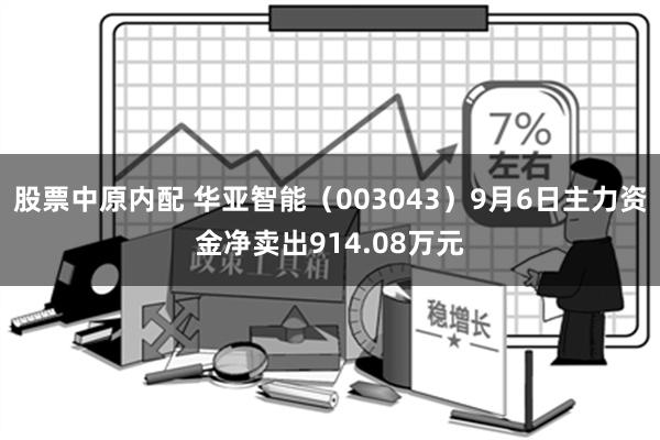 股票中原内配 华亚智能（003043）9月6日主力资金净卖出914.08万元