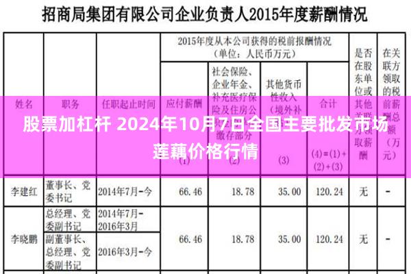 股票加杠杆 2024年10月7日全国主要批发市场莲藕价格行情