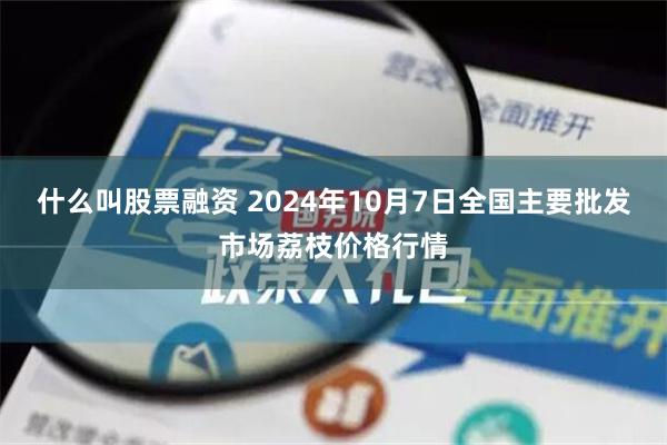 什么叫股票融资 2024年10月7日全国主要批发市场荔枝价格行情