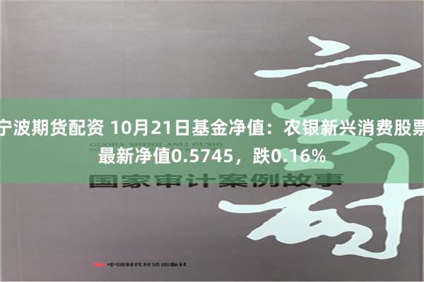 宁波期货配资 10月21日基金净值：农银新兴消费股票最新净值0.5745，跌0.16%