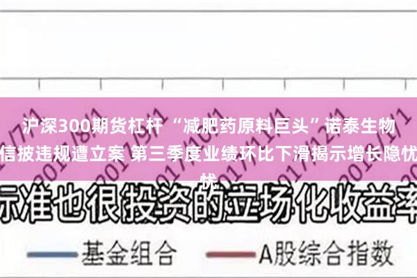 沪深300期货杠杆 “减肥药原料巨头”诺泰生物信披违规遭立案 第三季度业绩环比下滑揭示增长隐忧